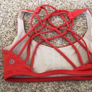 Lululemon Athletica Red Strappy Performance Sports Bra